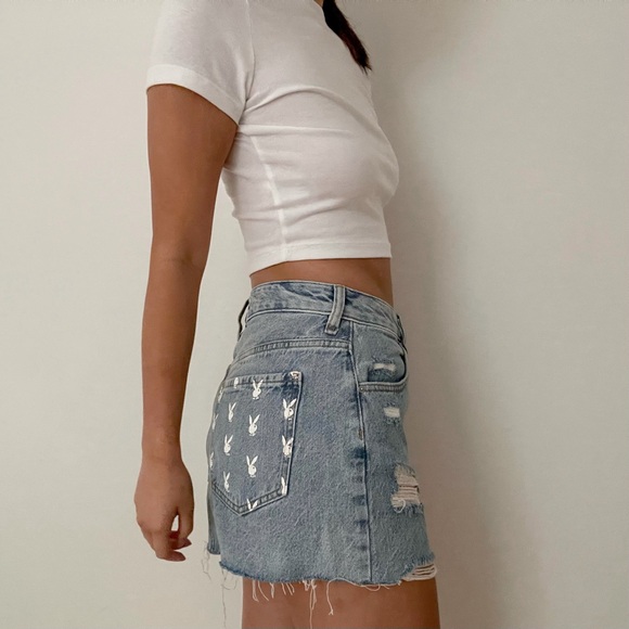 Playboy by Pacsun Bunny Denim Mini Skirt - Picture 2 of 7